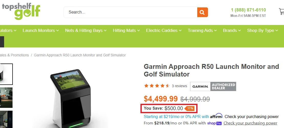 Topshelfgolf 11% off deal