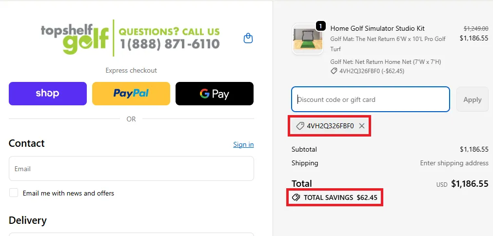 Topshelfgolf 5% off